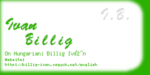 ivan billig business card